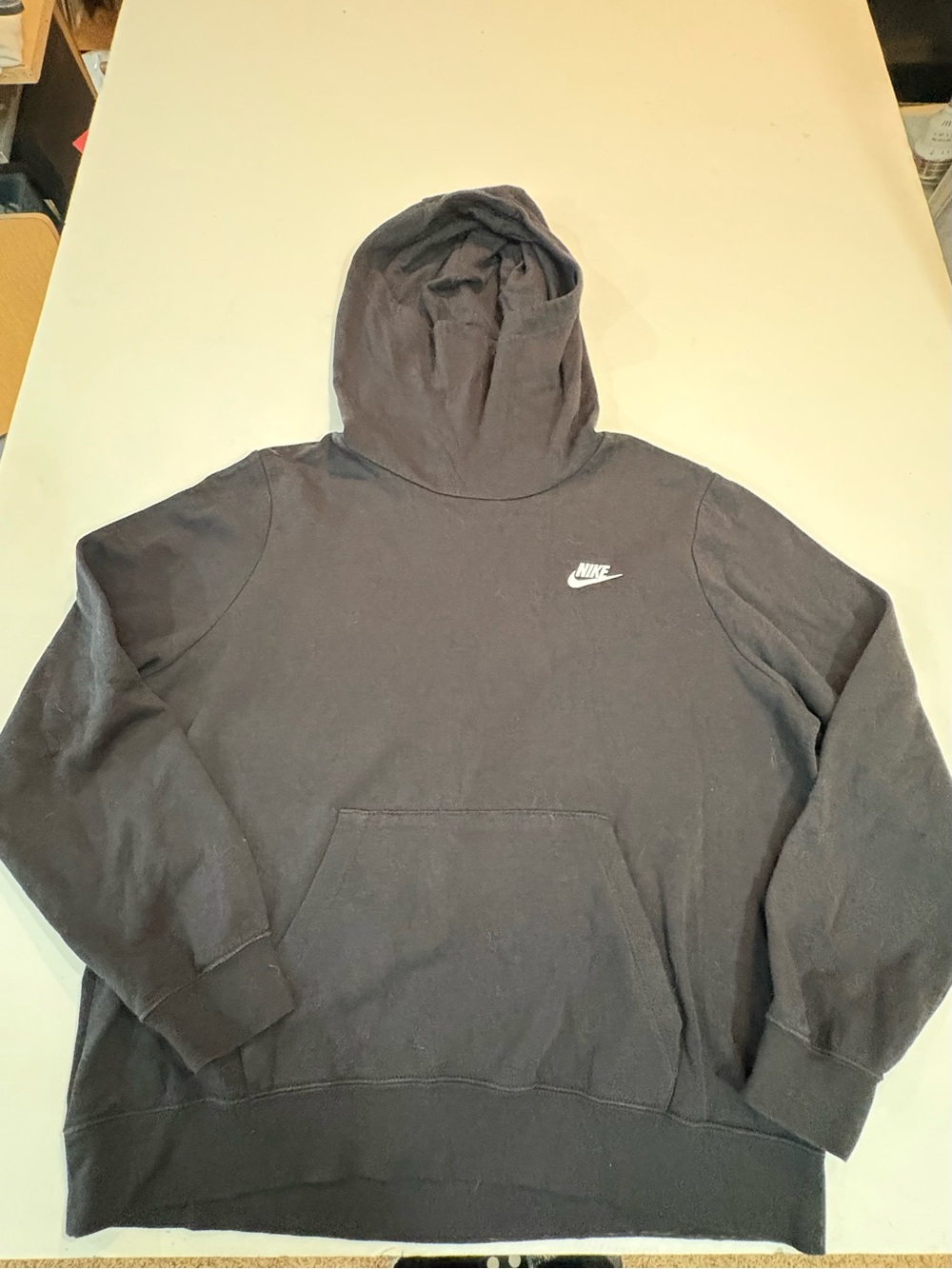 Nike BLACK COWL Neck Pullover Hoodie with White Swoosh | SIZE XL
